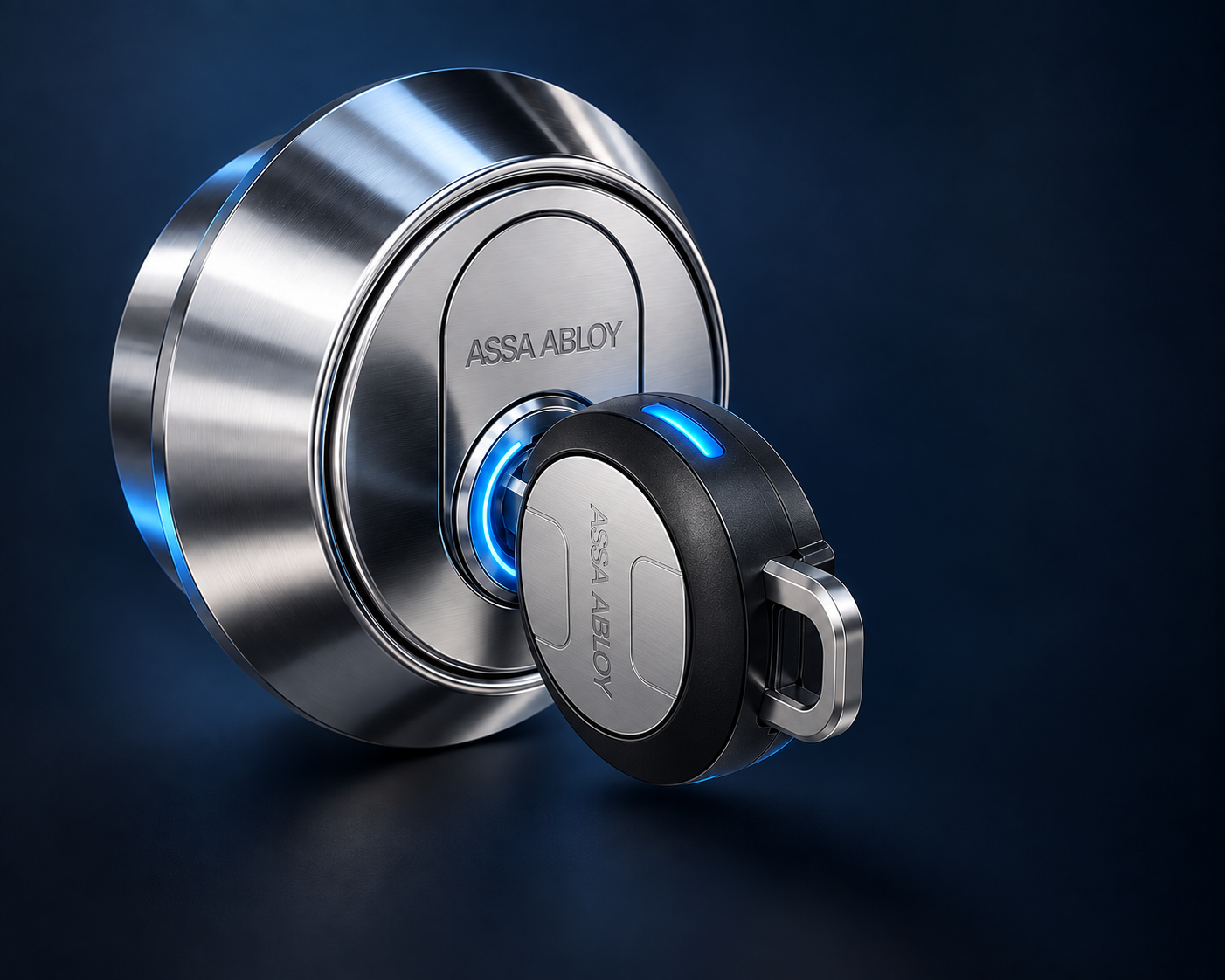 ASSA ABLOY elektronisk nøgle indsat i digital låsecylinder